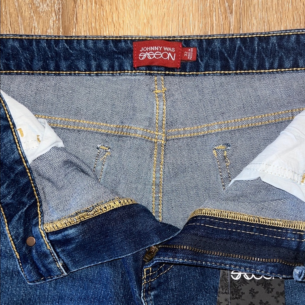 NWT originally $198 Johnny Was Sasson Sancere Straight Leg Jean size 32 - Picture 9 of 16